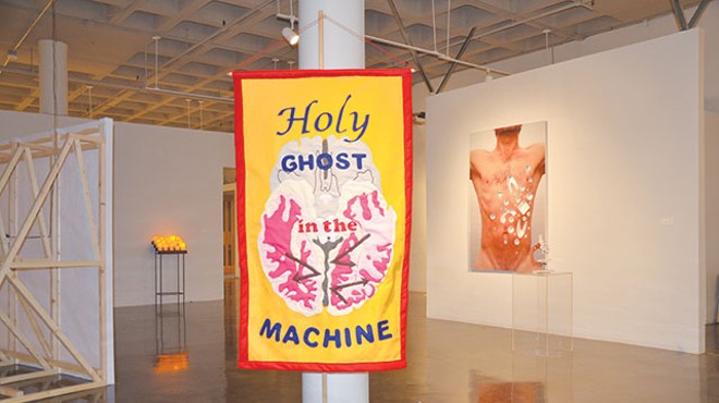 'Belief Engine', one of Sauter’s felt sculptures, reminiscent of altar decorations circa the 1970s