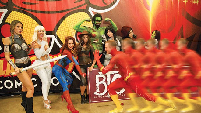 Members of the Beyond the Canvas crew strike a pose at Alamo City Comic Con