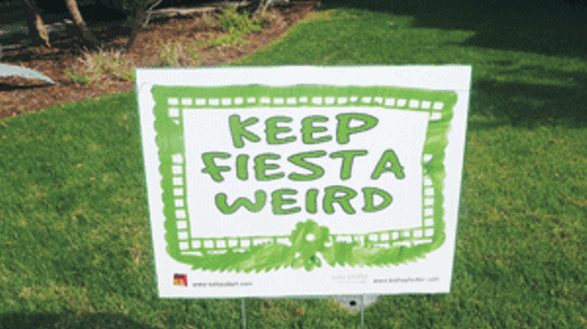 Mixed messages: Fiesta yard signs