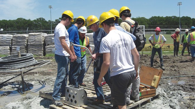 Students and staff of Southern Methodist University’s Geothermal Lab log temperatures at a well site outside Corpus Christi.