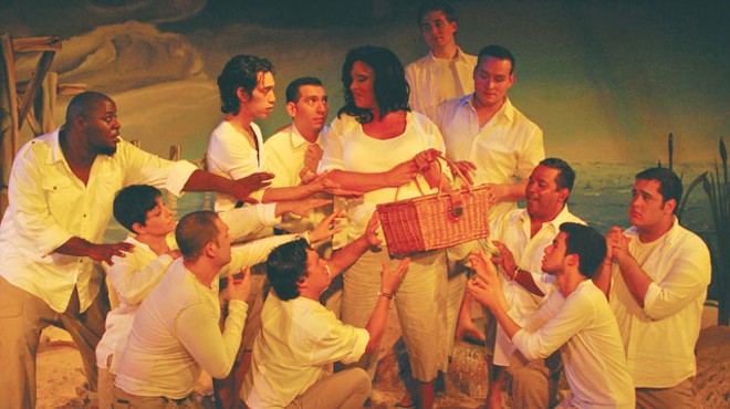 The cast of Corpus Christi, playing at San Pedro Playhouse.