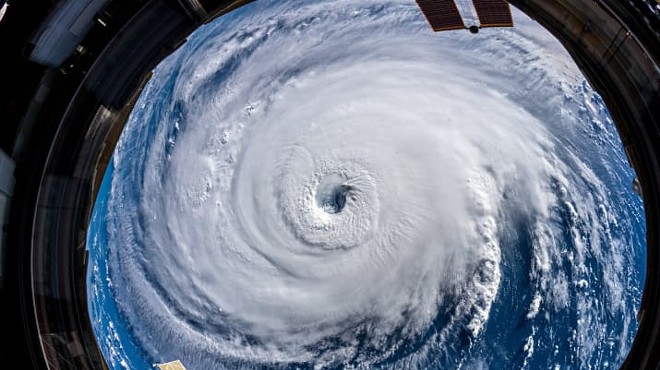 Hurricane Florence, as photographed from the International Space Station, is expected to linger over the Carolinas all weekend.