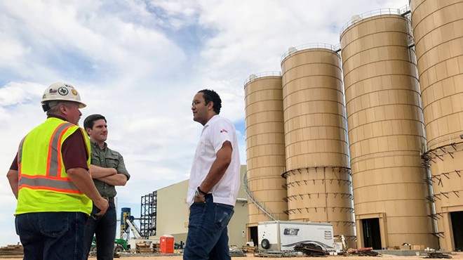 Congressman Will Hurd tours a mine facility Winkler County used to produce sand for the fracking industry.