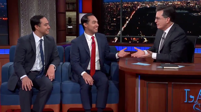 Los Hermanos Castro during their recent appearance with Stephen Colbert.