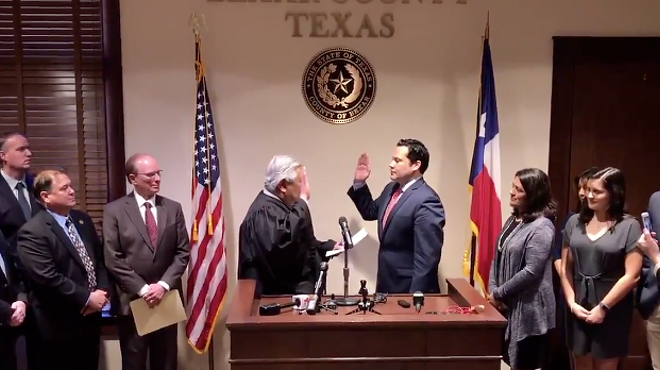 Justin Rodriguez is sworn in as Bexar County Commissioner.
