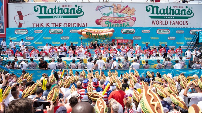 A view from the  Nathan's Famous hot-dog eating contest held on July 4, 2018.