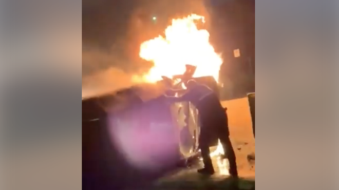 St. Mary's University Police Officer Rescues Woman Moments Before Her Car Is Engulfed in Flames