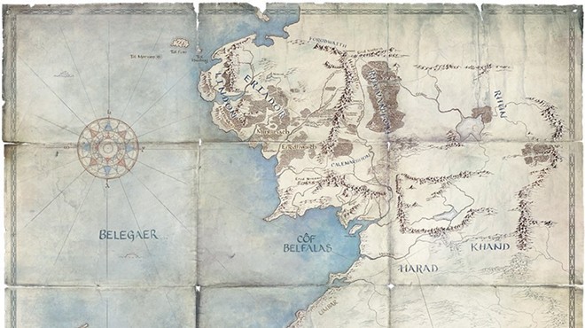 A map of Middle Earth in the Second Age
