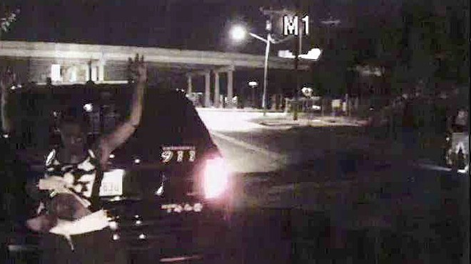 Dash camera video included in Natalie Simms' lawsuit shows her being searched by an SAPD officer.