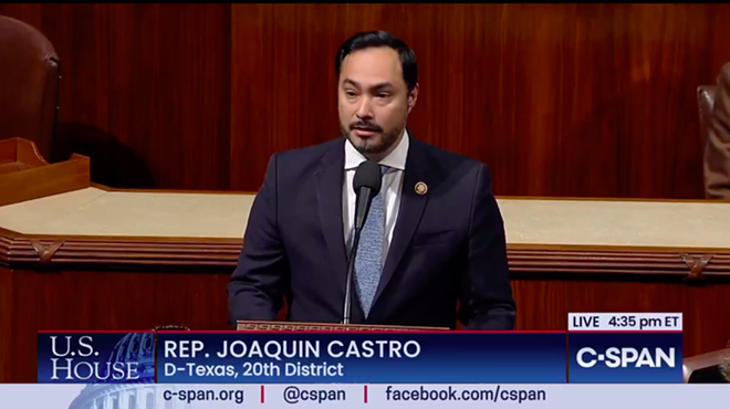 U.S. Rep. Joaquin Castro speaks from the House floor during the impeachment process.