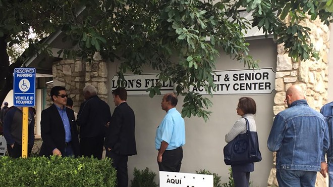 Voters waited in line to cast their ballots at Lion's Field in San Antonio during the 2018 midterms.