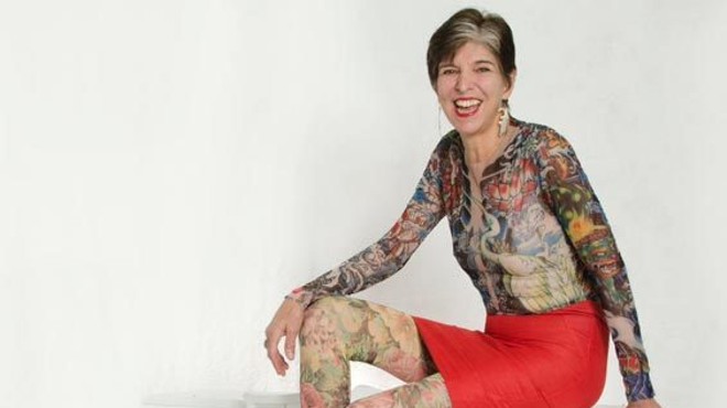 Piano player Marcia Ball repping her faux-tat sleeves