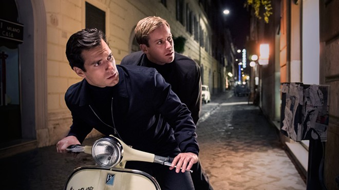 Henry Cavill (as Napoleon Solo) and Armie Hammer (as Ilya Kuryakin) in Guy Ritchie’s reboot of The Man from U.N.C.L.E.