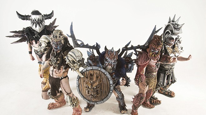 Pustulus Maximus (second from left) with the Scumdogs of Gwar.
