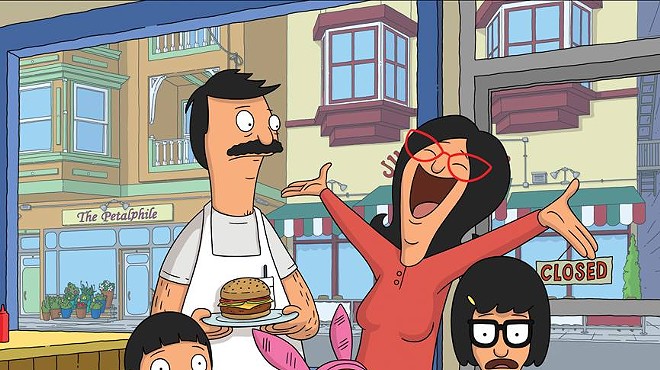 The Belcher family. Up top we have the parentals Bob and Linda Belcher, and below we have Gene with his ever-synthesizing keyboard, Louise and her iconic bunny ears and butt-crazed Tina Belcher.