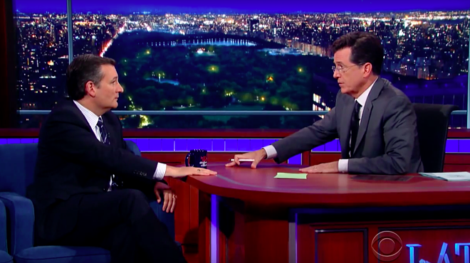 It wasn't exactly Frost-Nixon, but things still got a little testy between Ted Cruz and Stephen Colbert on The Late Show.