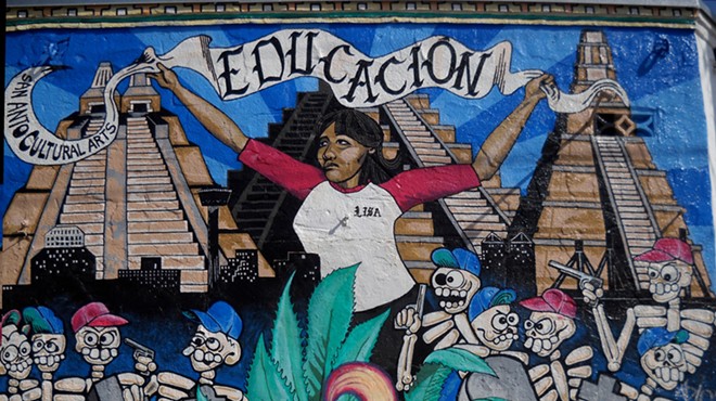 San Anto's first mural "Educacion" (1994)