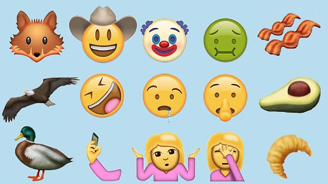 Some of the possible additions to the Unicode emoji character set include bacon, a cowboy and one terrifying clown.