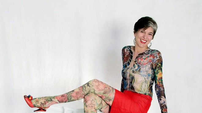 Marcia Ball tatted up with (faux) ink.