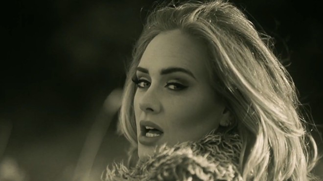 A screenshot from the "Hello" music video