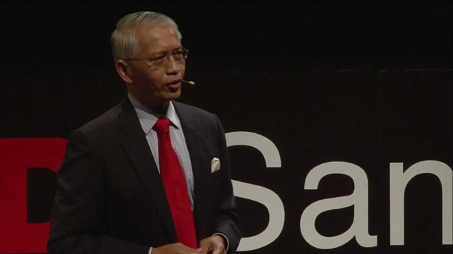 Sichan Siv gives a TED talk at the 2011 San Antonio TEDx event.