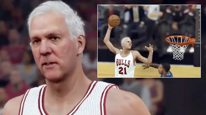 San Antonio Spurs coach Gregg Popovich gets some major playing time in a modified version of the video game NBA 2K16.