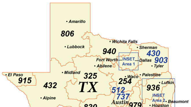 Soon this map will include a new area code for Bexar County.