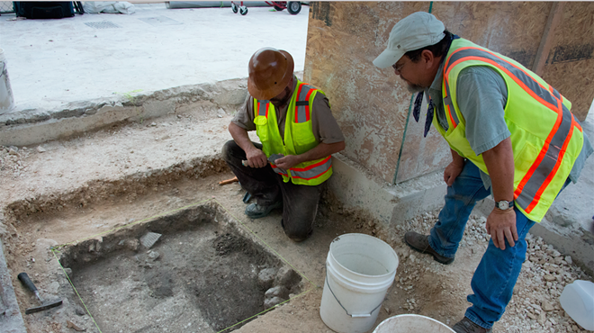 Archeologists Discover Part of a Wall During Alamo Excavations
