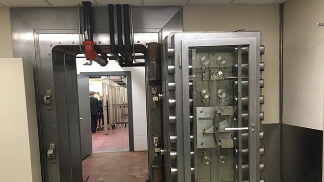 This photo shows a vault in the former Federal Reserve Bank building, where the Daughters of the Republic of Texas will house its massive Alamo Library collection.