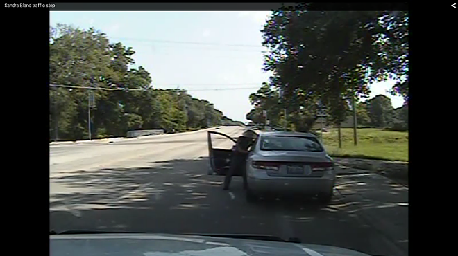 Dash-cam video shows DPS trooper Brian Encinia attempting to pull Sandra Bland out of her car during a routine traffic stop in Prairie View on July 10.
