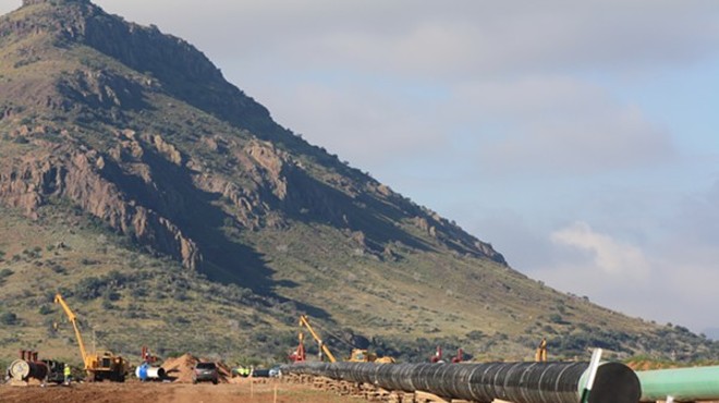 The Trans-Pecos Pipeline in October before being sunk into the ground on the edge of Alpine, Texas.
