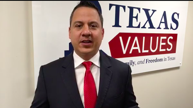 Jonathan Saenz, president of Texas Values and leader of the group protesting LGBT protections at SAISD.