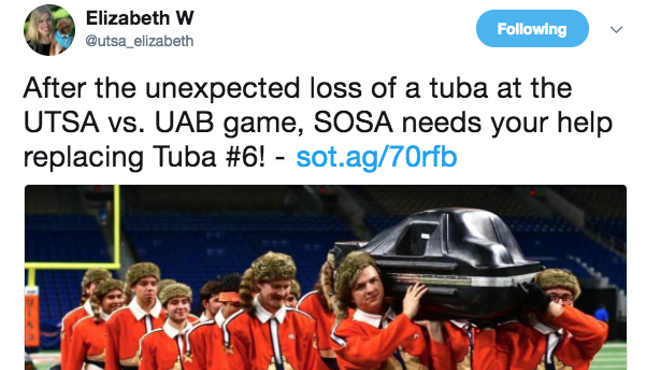 There Was An Open Casket Memorial for a Tuba That Got Demolished at a UTSA Game