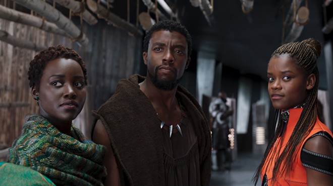 Actors Lupita Nyong'o, Chadwick Boseman and Letitia Wright star in the groundbreaking Marvel film Black Panther.