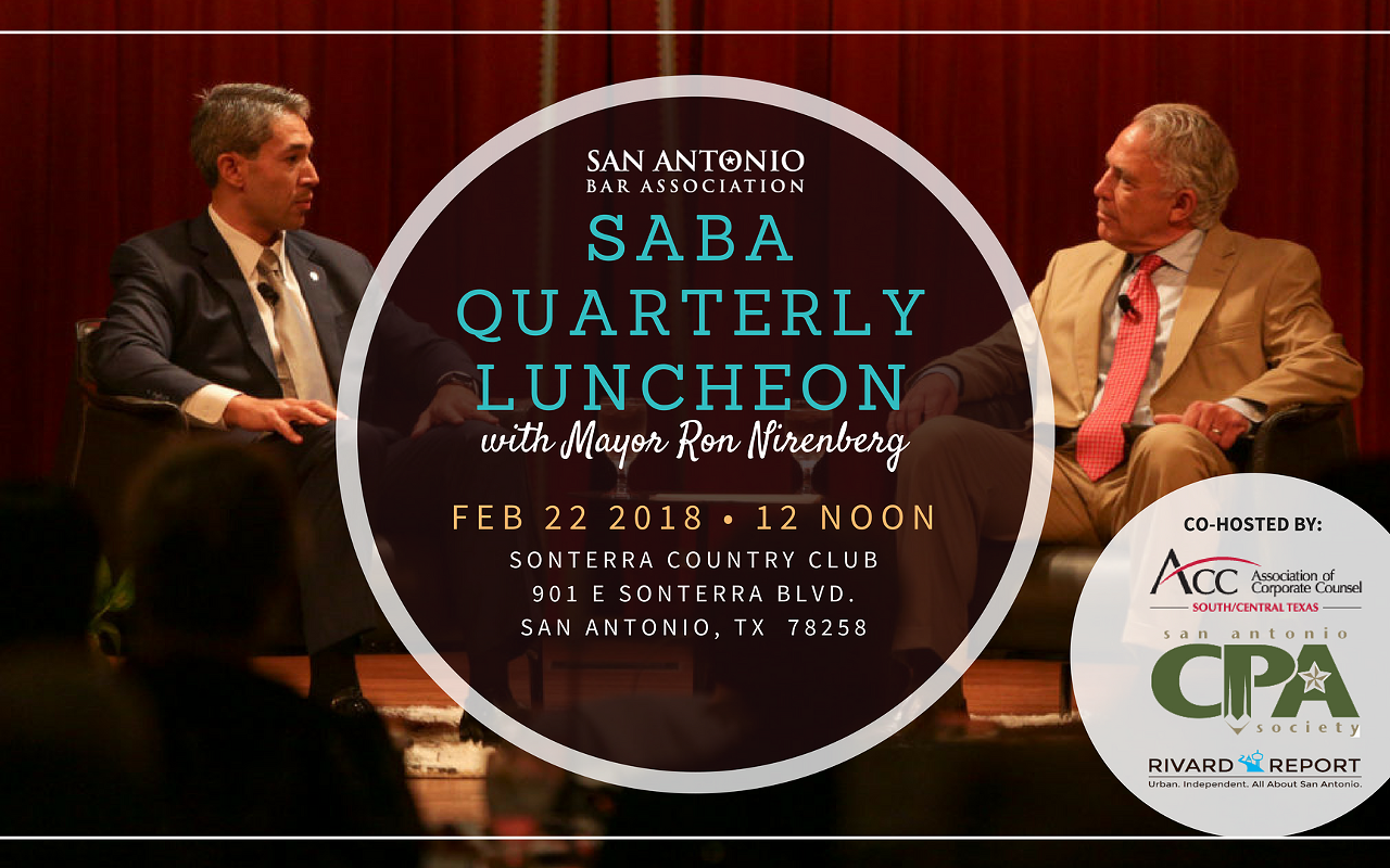 Image: SABA Quarterly Luncheon with Mayor Ron Nirenberg