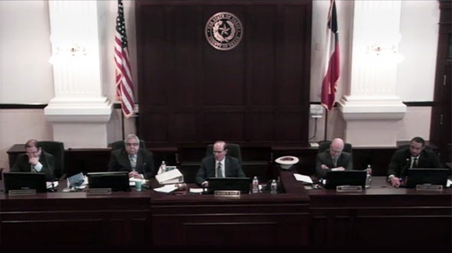 Bexar County Commissioners Court in session on Feb. 27. (Video capture)