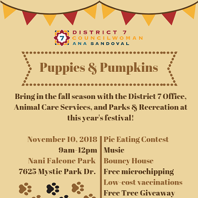 District 7 City Council Office: Puppies and Pumpkins