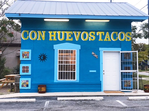 Con Huevos
1629 E Houston St, (210) 229-9295, instagram.com/conhuevostacos
Con Huevos’ small but impressive menu is filled with affordable plates including molletes, chilaquiles and the Con Huevos Tacos Bag Special — a choice of two breakfast tacos, sopa and a drink — for $5. Drinks include coffee, homemade aguas frescas and sodas, and locals can sit and eat or take their food and beverages to go.
Photo by Lea Thompson