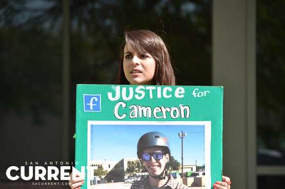 Cameron Redus Supporters Demonstrate Outside The Office Of District Attorney Nico LaHood