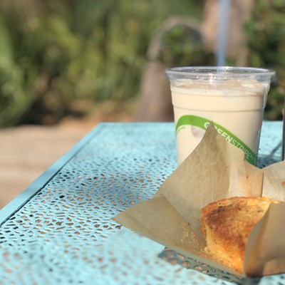 The Good Kind offers sweet and savory drinks and bites, like the house iced coffee and \polenta citrus rosemary pound cups.