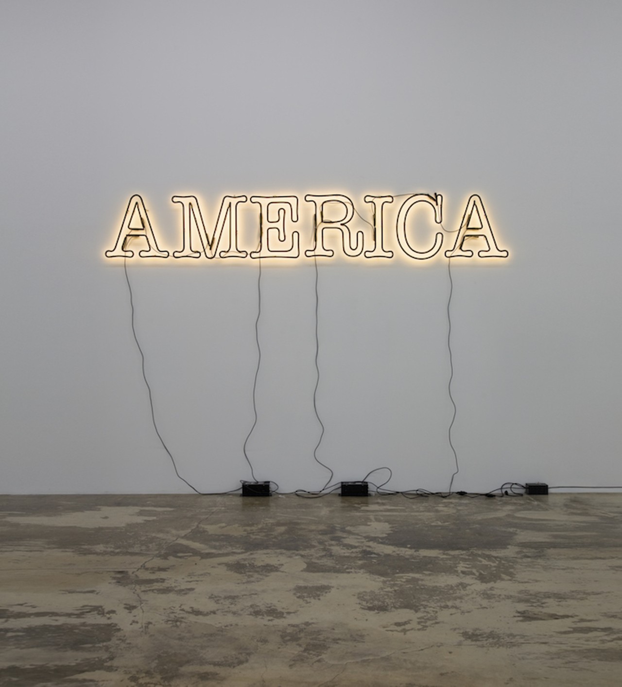 Glenn Ligon, America, 2008. Neon sign and paint.