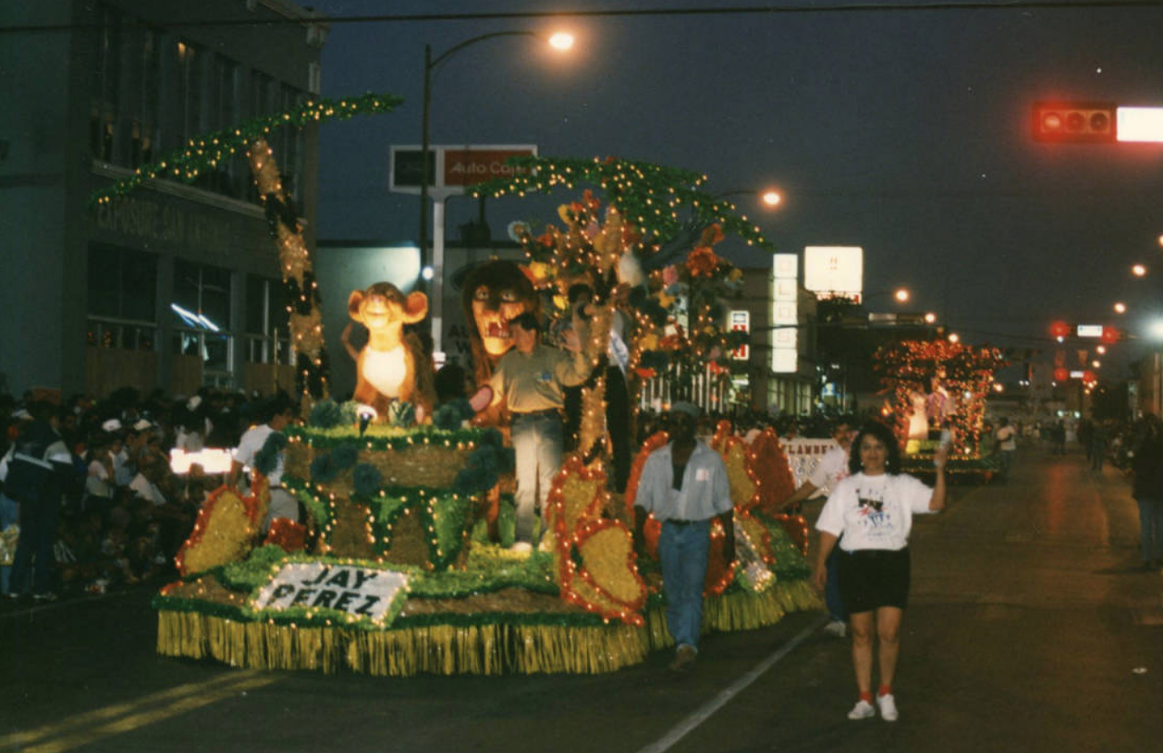 Jay Perez Float in the Flambeau Parade
Dating back to the '90s, the Tejano singer's float look like it was inspired by The Lion King.