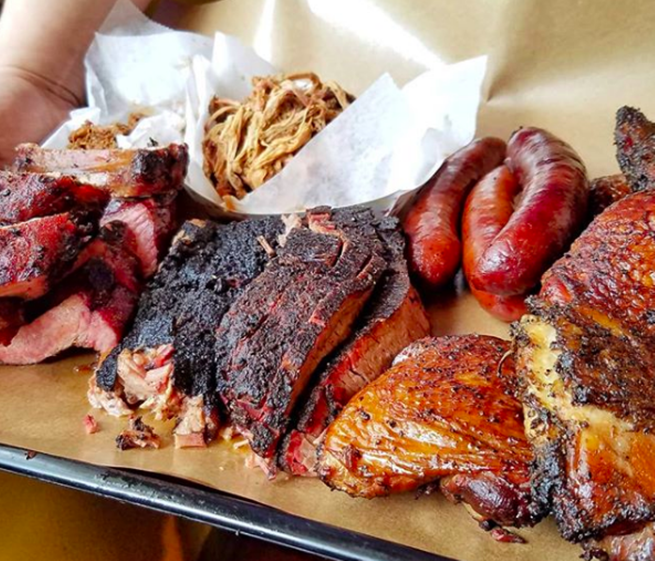 Two Bros. BBQ Market
12656 West Avenue, (210) 496-0222, twobrosbbqmarket.com
It’s safe to say that all of Chef Jason Dady’s restaurants got national attention when he appeared on Top Chef: Texas in 2011 and Iron Chef Gauntlet in 2017. Dady’s cherry-glazed baby back ribs have especially gotten attention as they’ve been featured on the Food Network’s site, too.
Photo via Instagram / s.a.vory