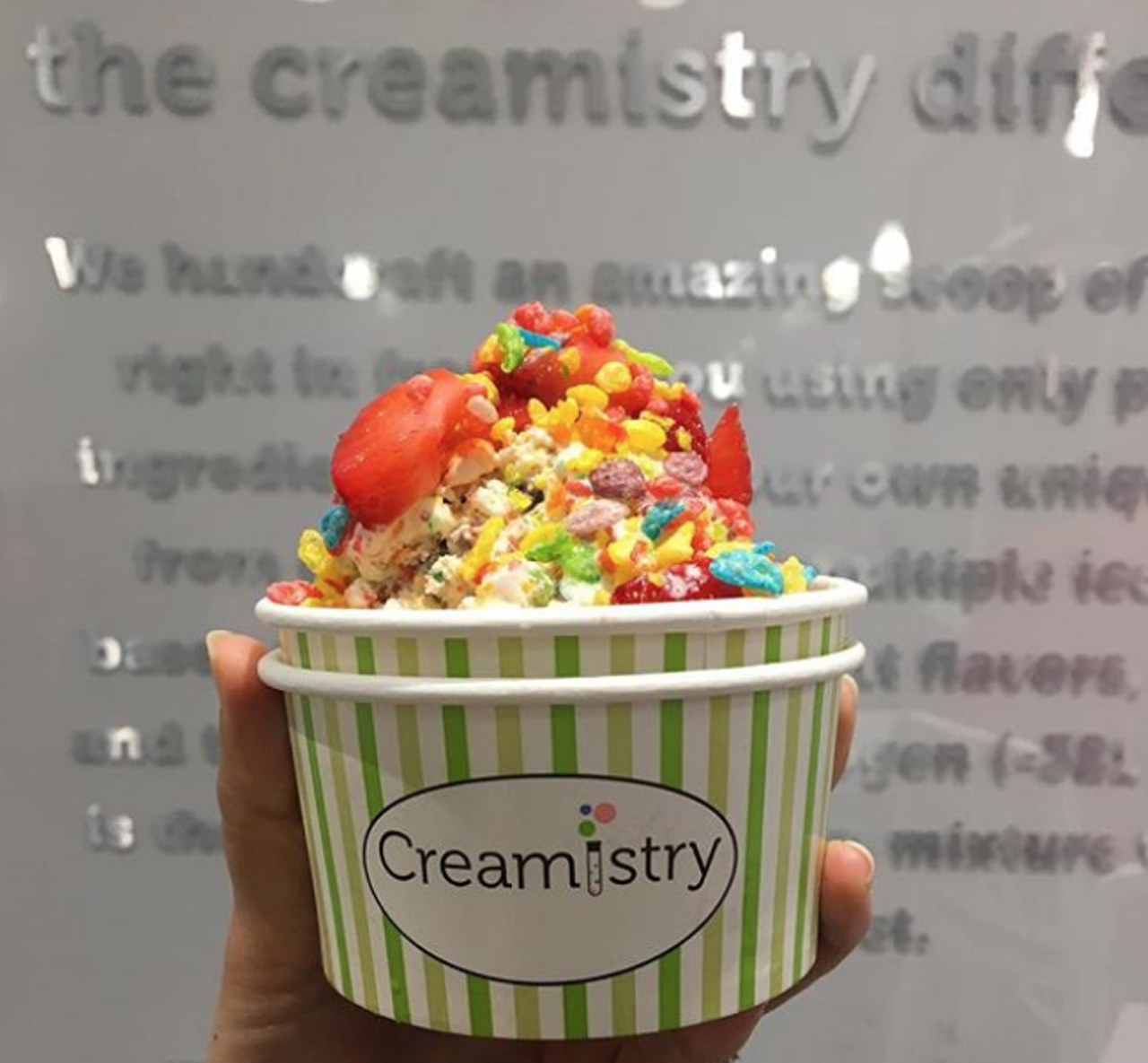 Creamistry
Multiple locations, creamistry.com
This chain has two locations in SA, and good thing they do. The skilled folks here use liquid nitrogen to make premium ice cream one scoop at a time. Trust us, it’s just as fun to watch this magic happen as it is to eat! Make your creation complete with toppings and mix-ins (including natural and organic options) to have it just the way you like it.
Photo via Instagram / beansippin