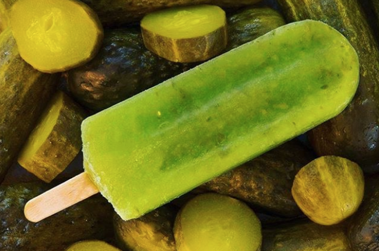 Pickle-flavored anything
Pickles on their own are pretty great, but add them to other stuff or incorporate the tangy flavor in a new way and most San Antonians will love it. Whether it’s a raspa flavor or a topping to your snack, you can’t go wrong with pickles in the Alamo City.
Photo via Instagram / elparaisoicecream
