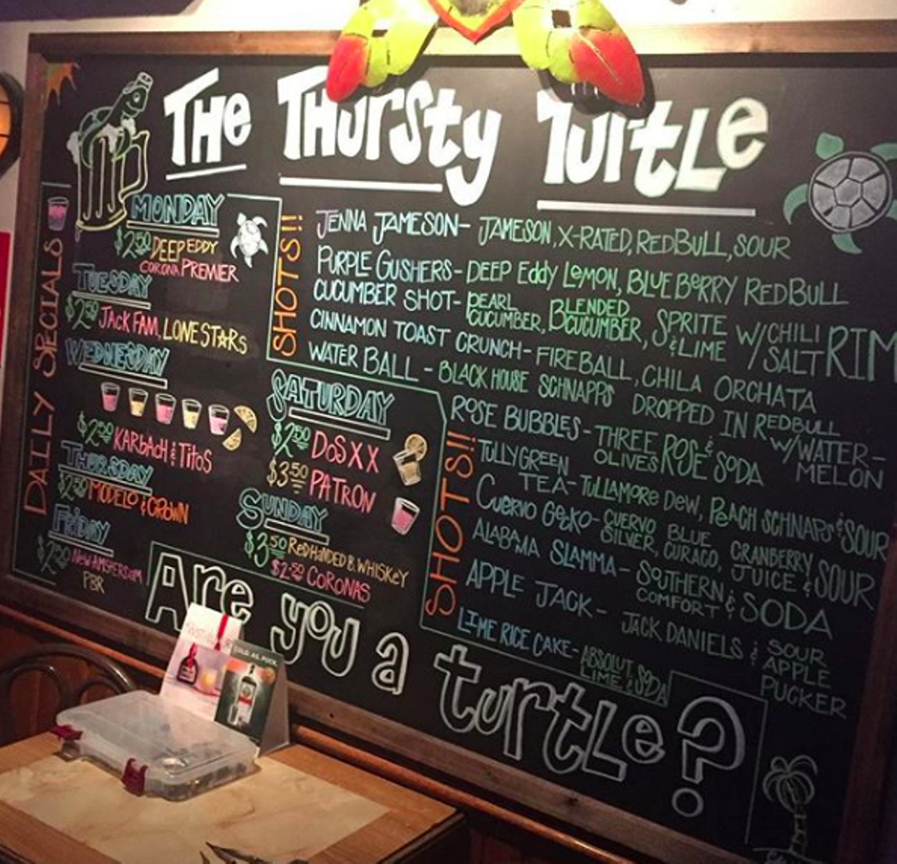 Thursty Turtle
1626 NE Interstate 410 Loop, (210) 820-3600, facebook.com/TheThurstyTurtle
Turtles may not seem like a theme, but they totally are here. From the laid-back vibes that are totally in the vein of turtles, to the giant-ass shell enclosed in a glass case on the wall, turtles are definitely celebrated here. Grab some drinks and toast to the beloved reptile.
Photo via Instagram / yurikostun