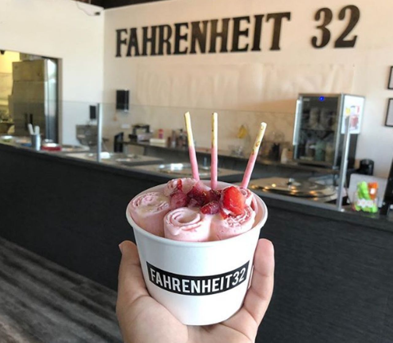 Fahrenheit 32
Multiple locations, facebook.com/fahrenheit32
With two locations in San Antonio, the El Paso-based Fahrenheit 32 satisfies locals’ antojo for hand-rolled, Thai-style ice cream. Whether you go for something traditional or cater to your puro taste buds, you will quickly devour whatever you order.
Photo via Instagram / fahrenheit32sa