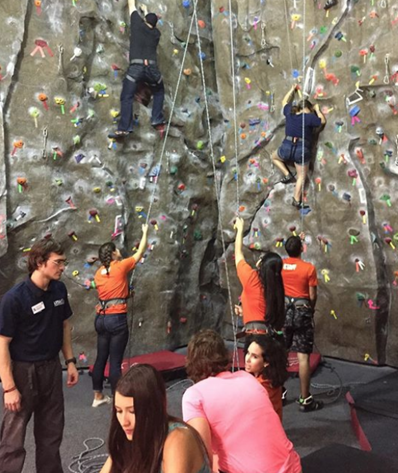 You tried to climb the rock wall in the Rec Center during Orientation
Don’t lie — you tried climbing the rock wall in the rec to impress that cutie in your orientation group. Those other guys made it look so easy.
Photo via Instagram / utsarockclimbing