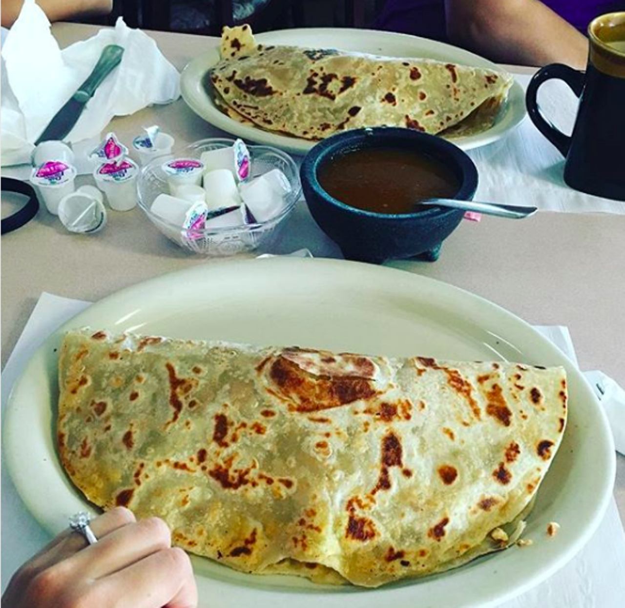 Realizing that San Antonio “Super Tacos” are basically our breakfast tacos.
Our breakfast tacos have the kind of girth to cover an entire plate. Some visitors accidentally order two their first time around and are in for quite a surprise. 
Photo via Instagram / inga_hdz