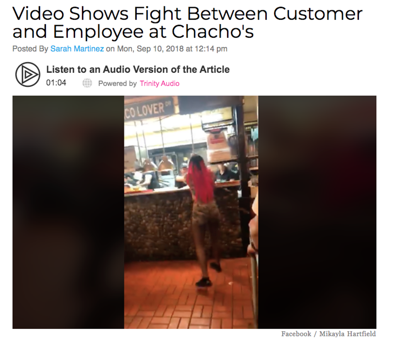 People may not want to admit it, but "fight at Chacho's" absolutely screams San Antonio. Read more here.